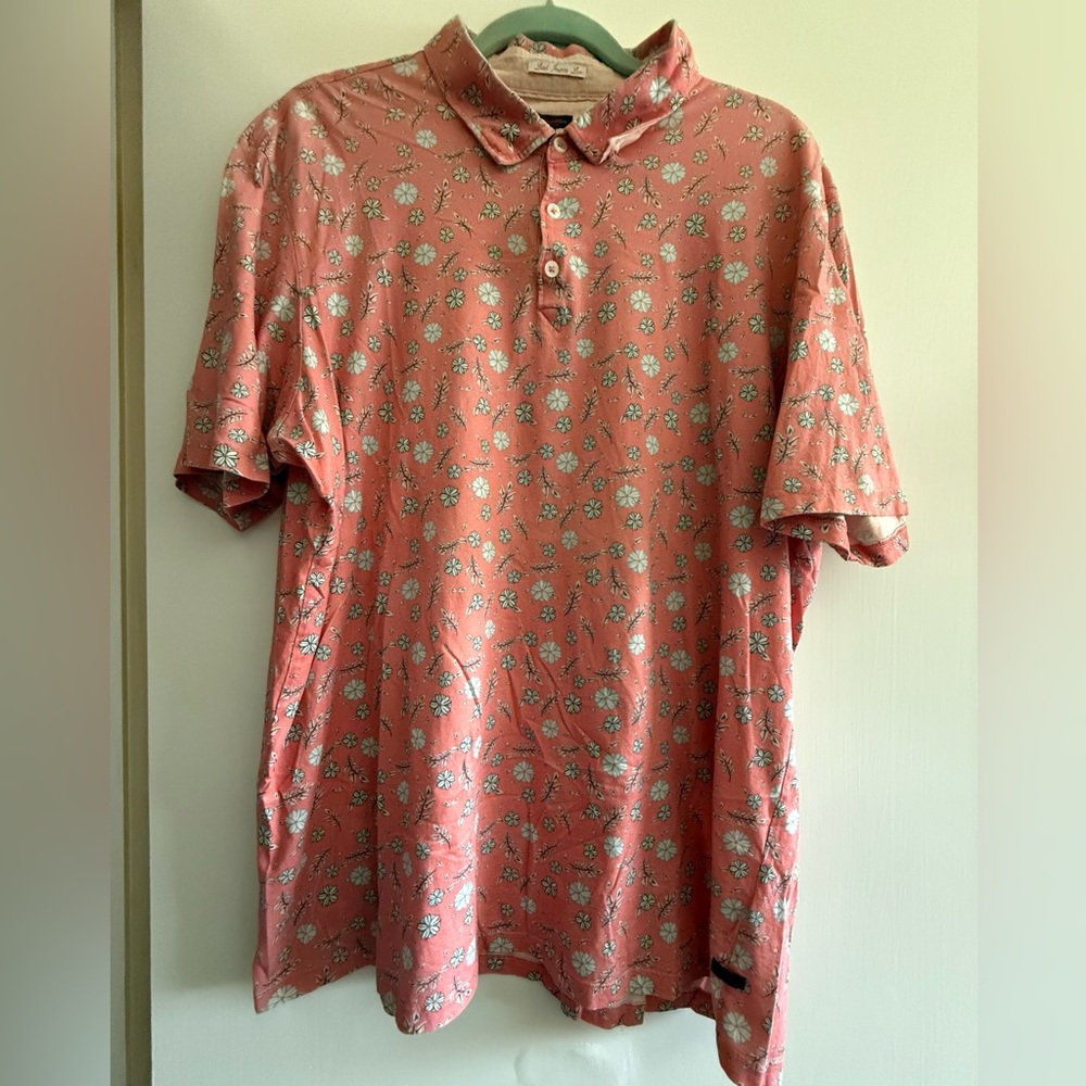 Slim Fit Floral Print Short Sleeve Polo